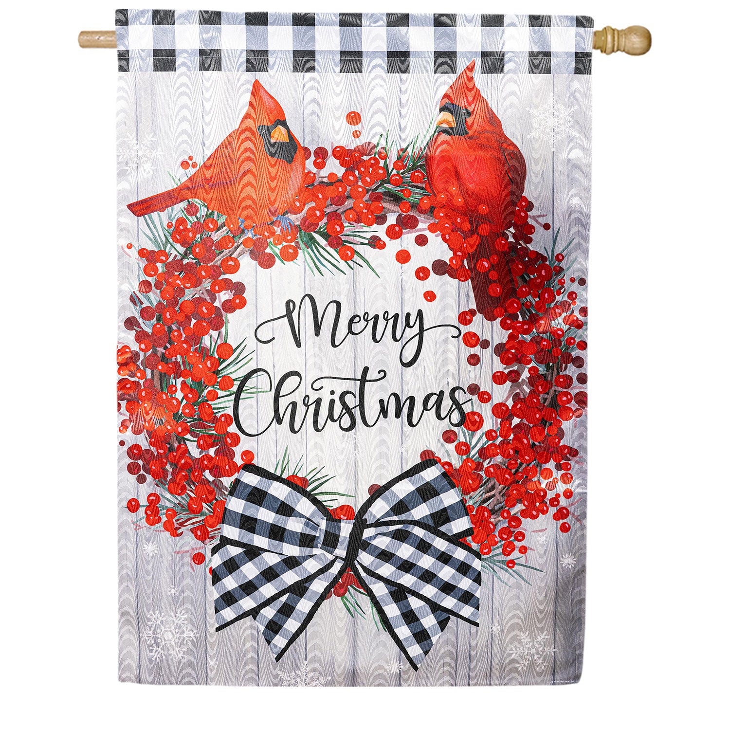 Country Berry Wreath Moire House Flag