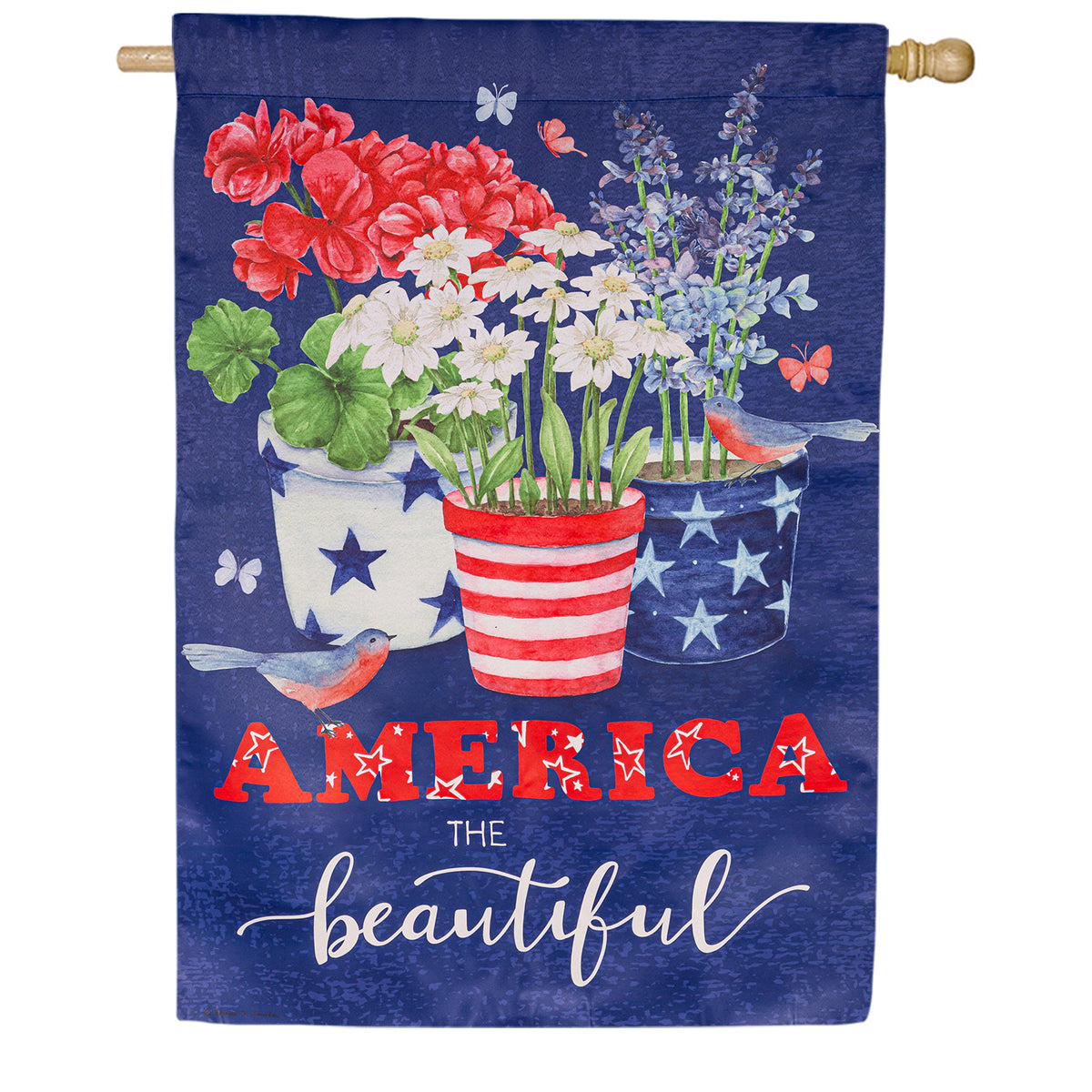Evergreen America the Beautiful Double Sided House Flag