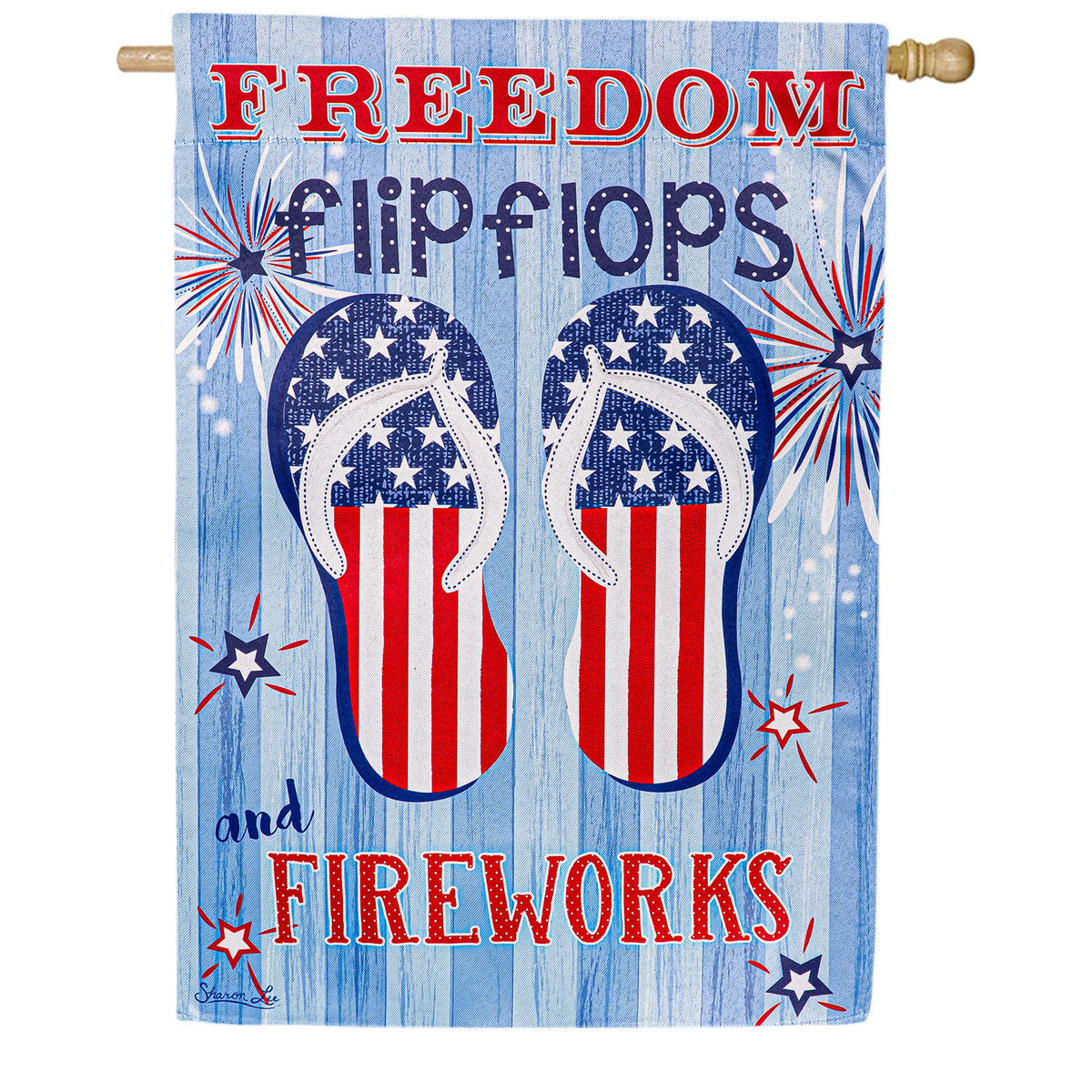 Freedom Flip Flops Double Sided Suede House Flag