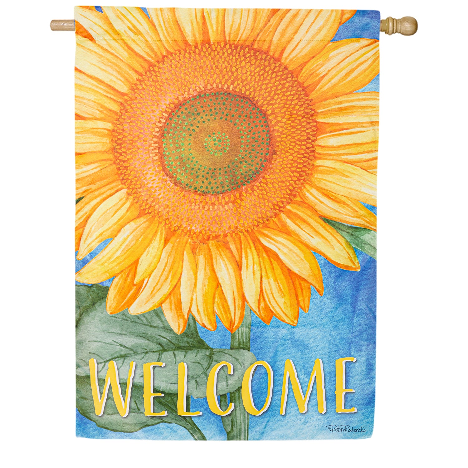 Evergreen Welcome Sunflower Double Sided House Flag