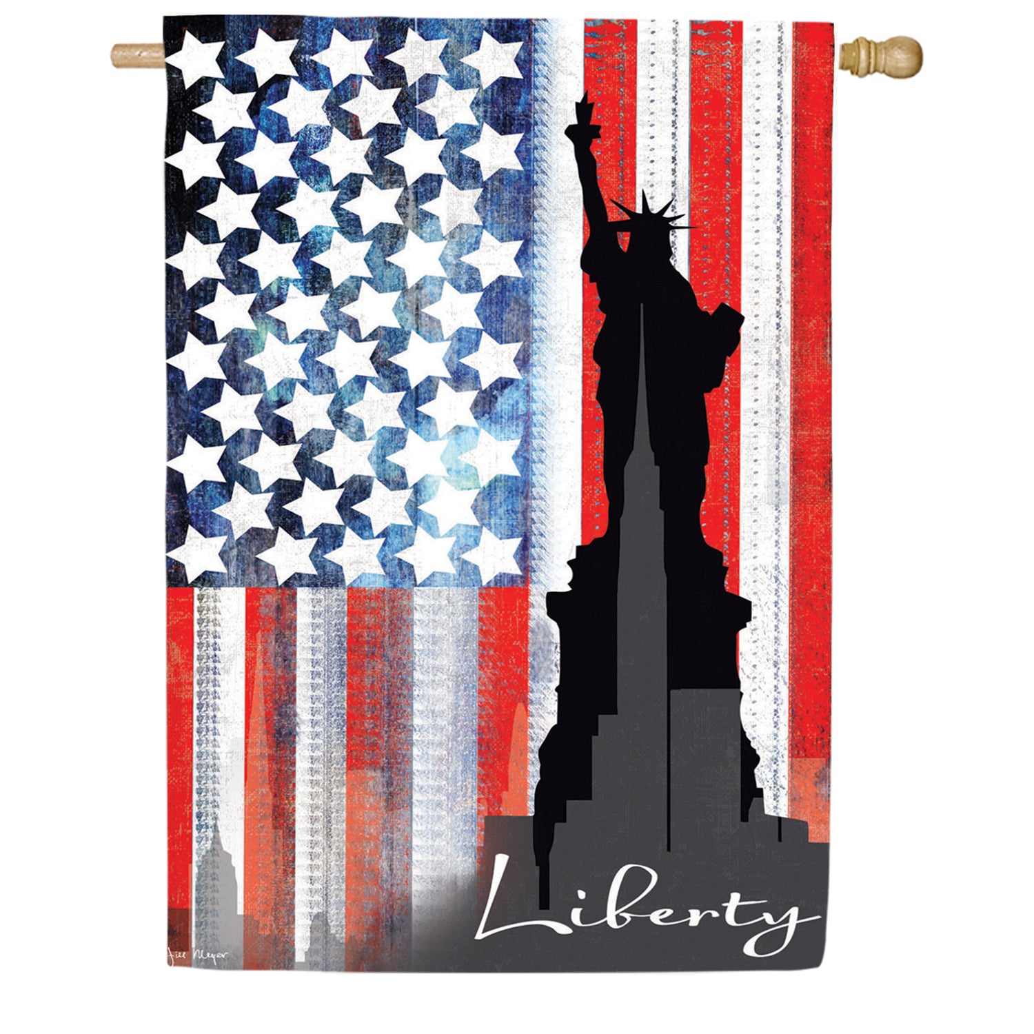 Evergreen Liberty Statue House Flag