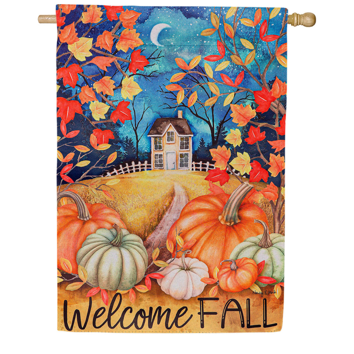 Alive in Fall Double Sided Suede House Flag