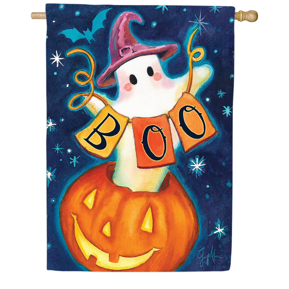 Boo Double Sided Suede House Flag