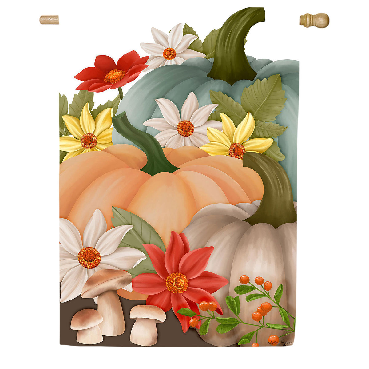 Pumpkin Patch Double Sided Suede House Flag