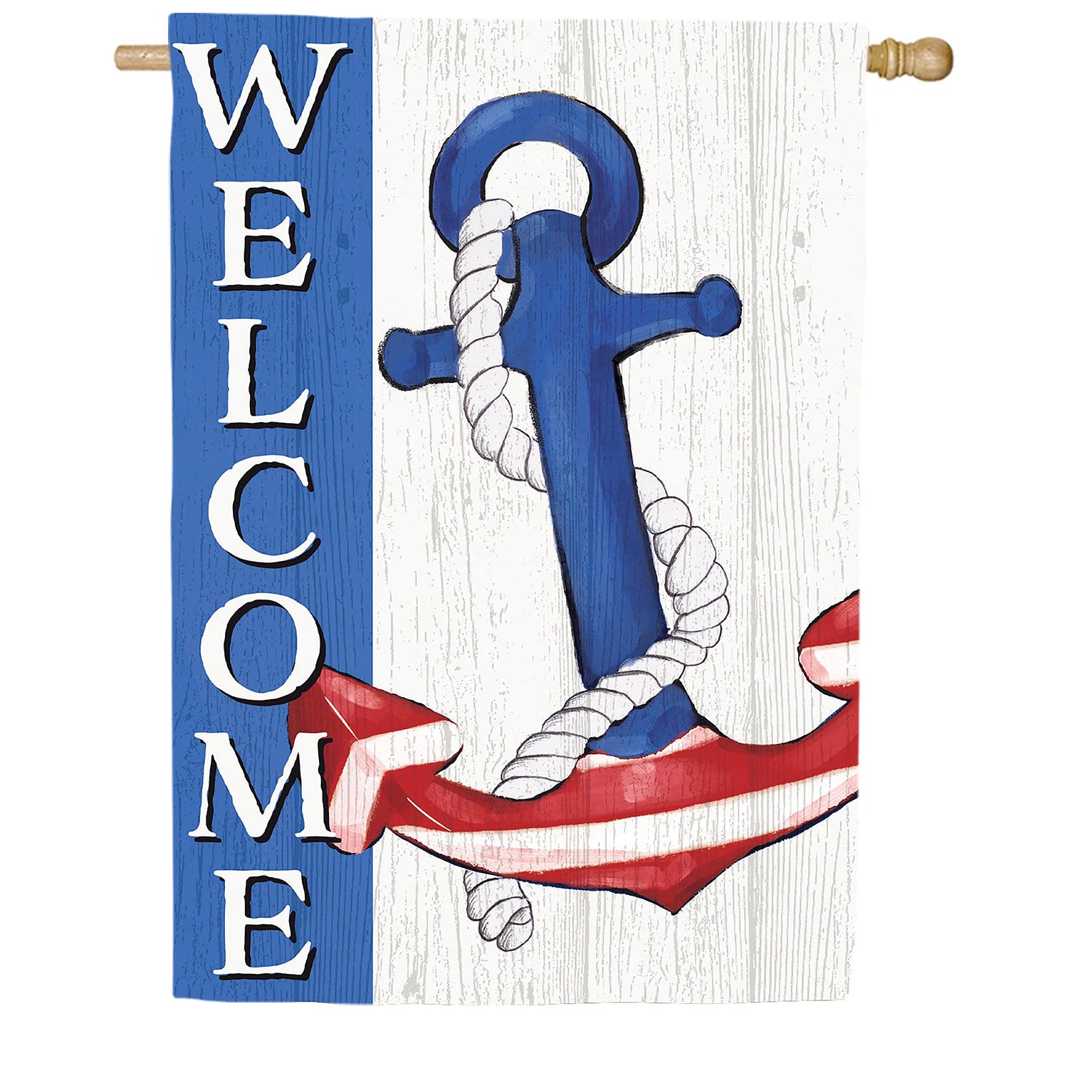 Patriotic Anchor Double Sided Suede House Flag