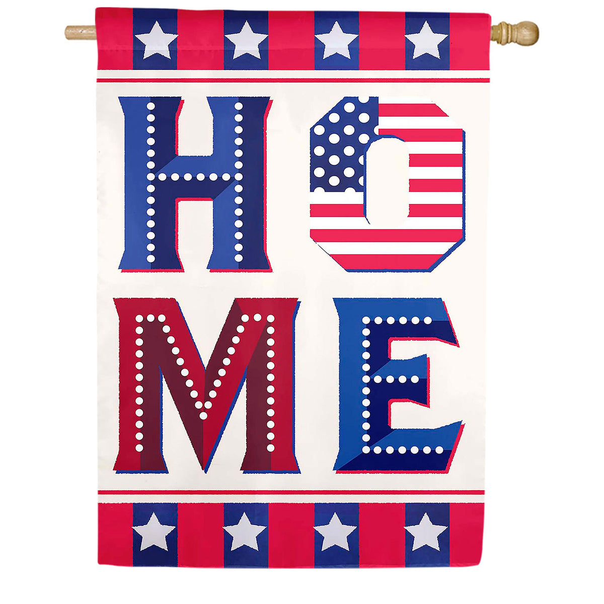 Patriotic Home Double Sided Suede House Flag
