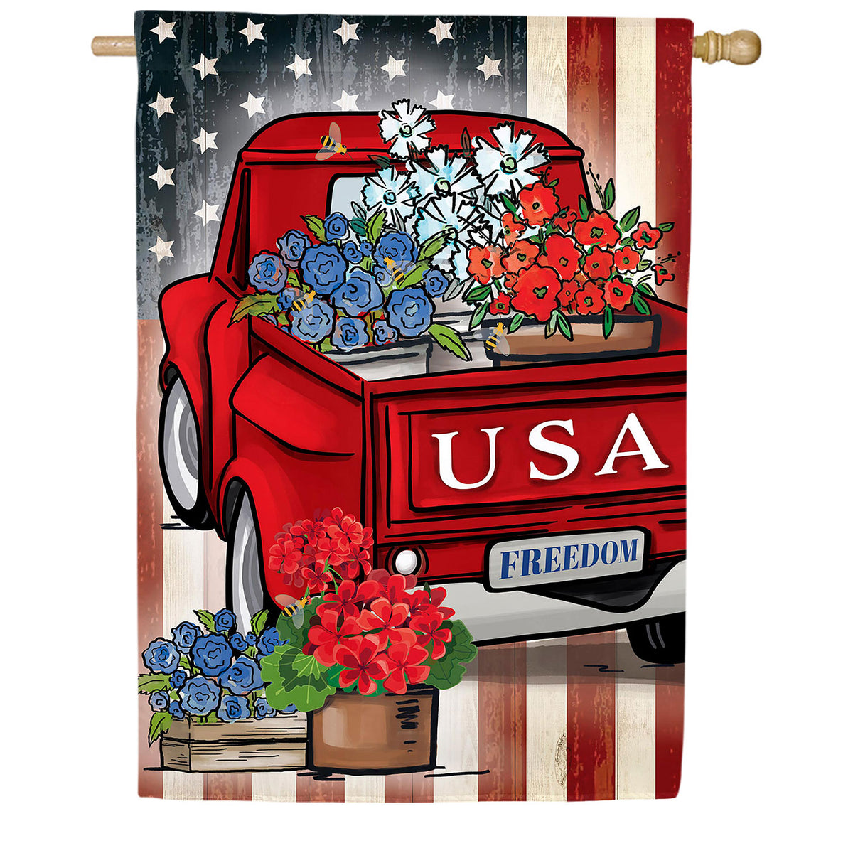 USA Truck Double Sided Suede House Flag