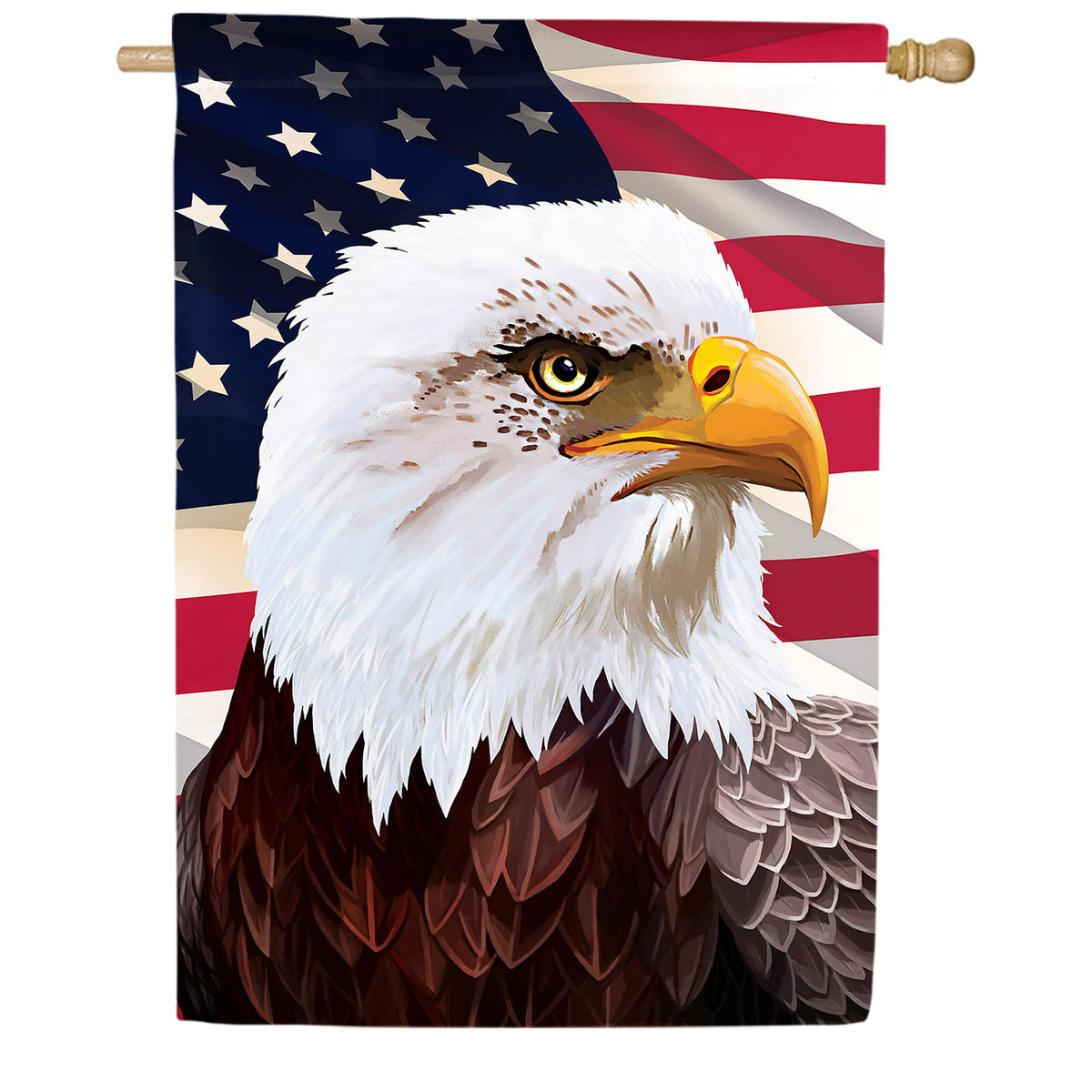 American Eagle Double Sided Suede House Flag