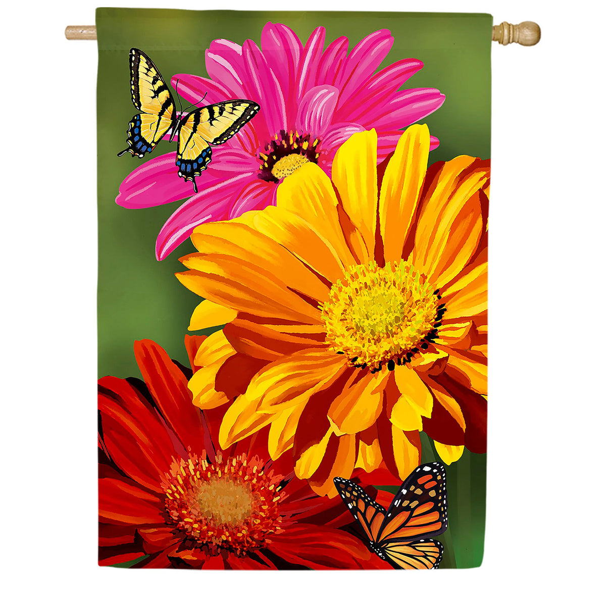 Giant Gerbera Double Sided Suede House Flag