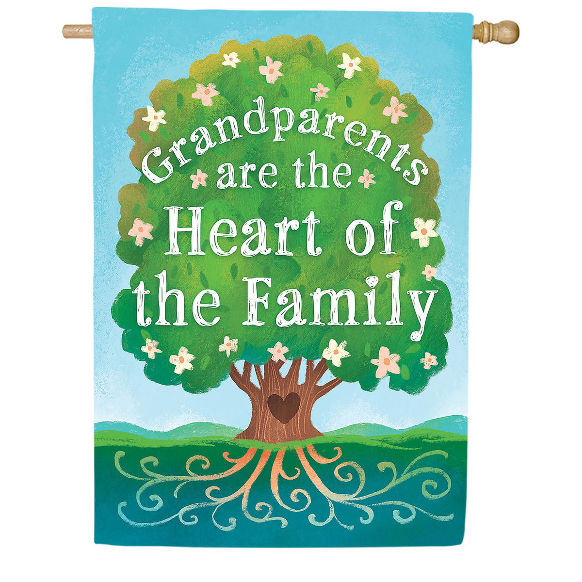 Grandparents Heart Of The Family Double Sided Suede House Flag