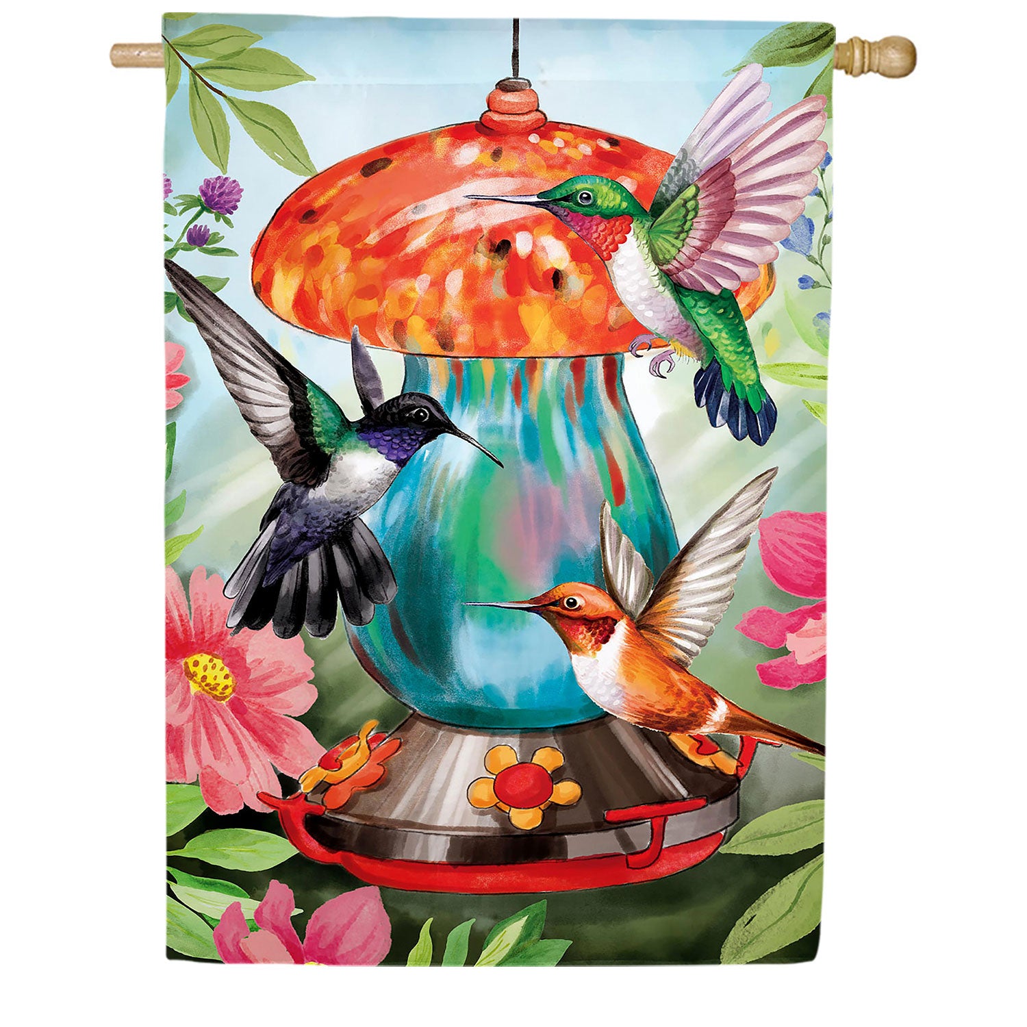 Feeder Frenzy Double Sided Suede House Flag