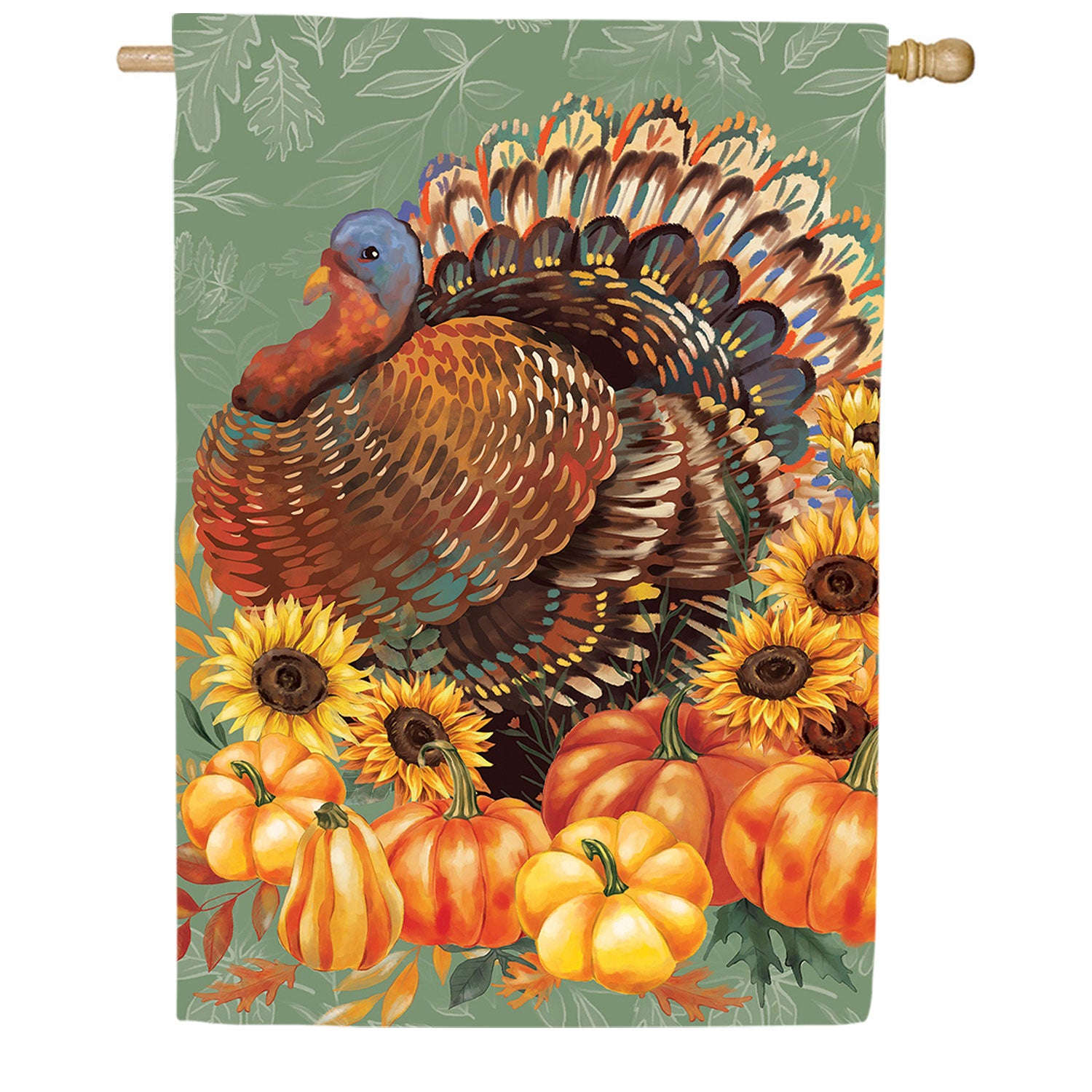 Grateful Gatherings Turkey Double Sided Suede House Flag