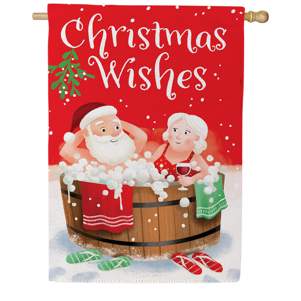 Christmas Wishes Double Sided Suede House Flag