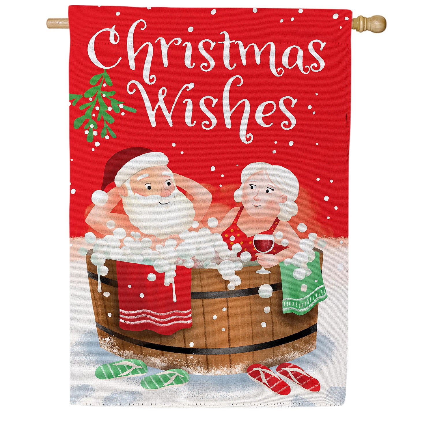 Christmas Wishes Double Sided Suede House Flag