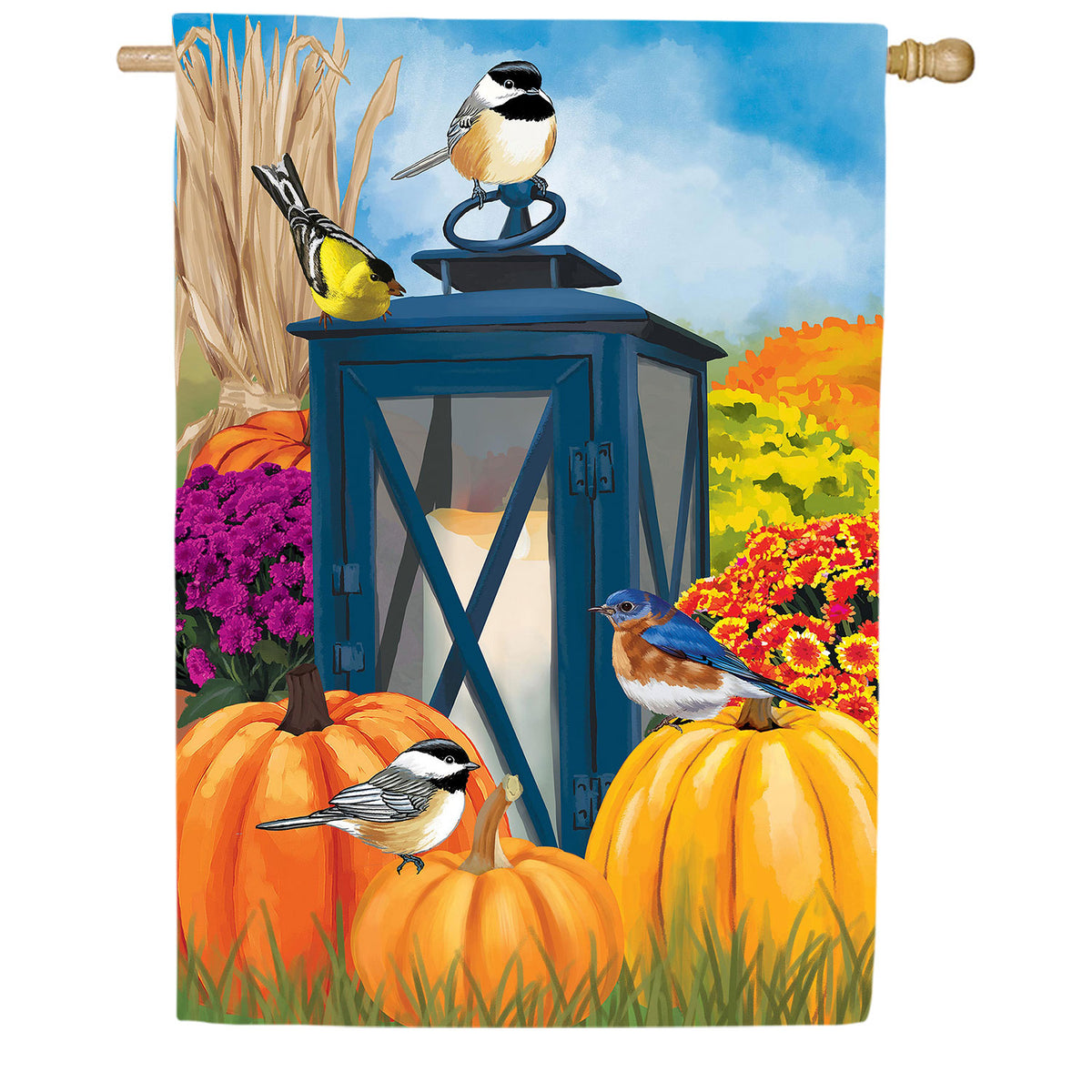 Harvest Lantern Double Sided Suede House Flag
