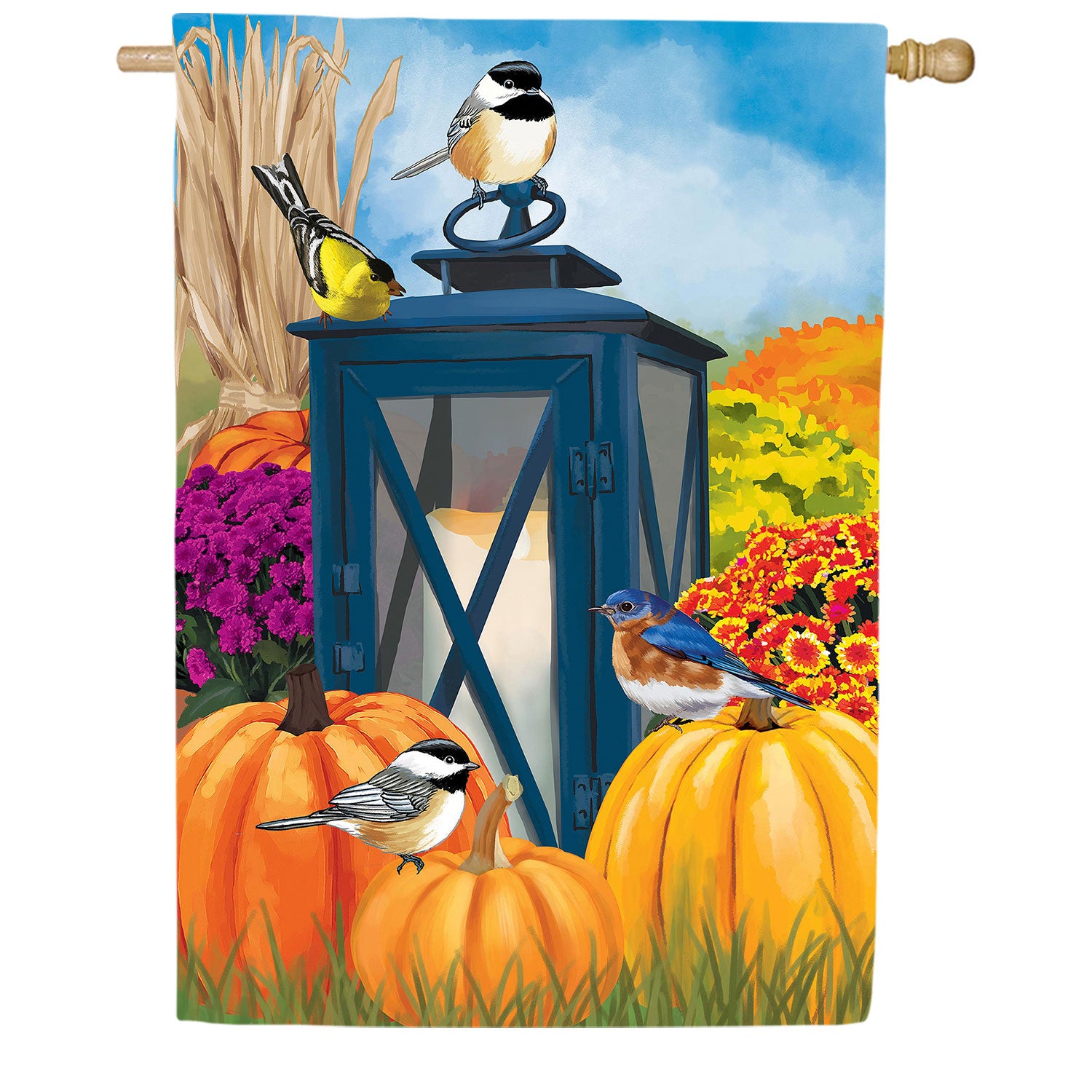 Harvest Lantern Double Sided Suede House Flag