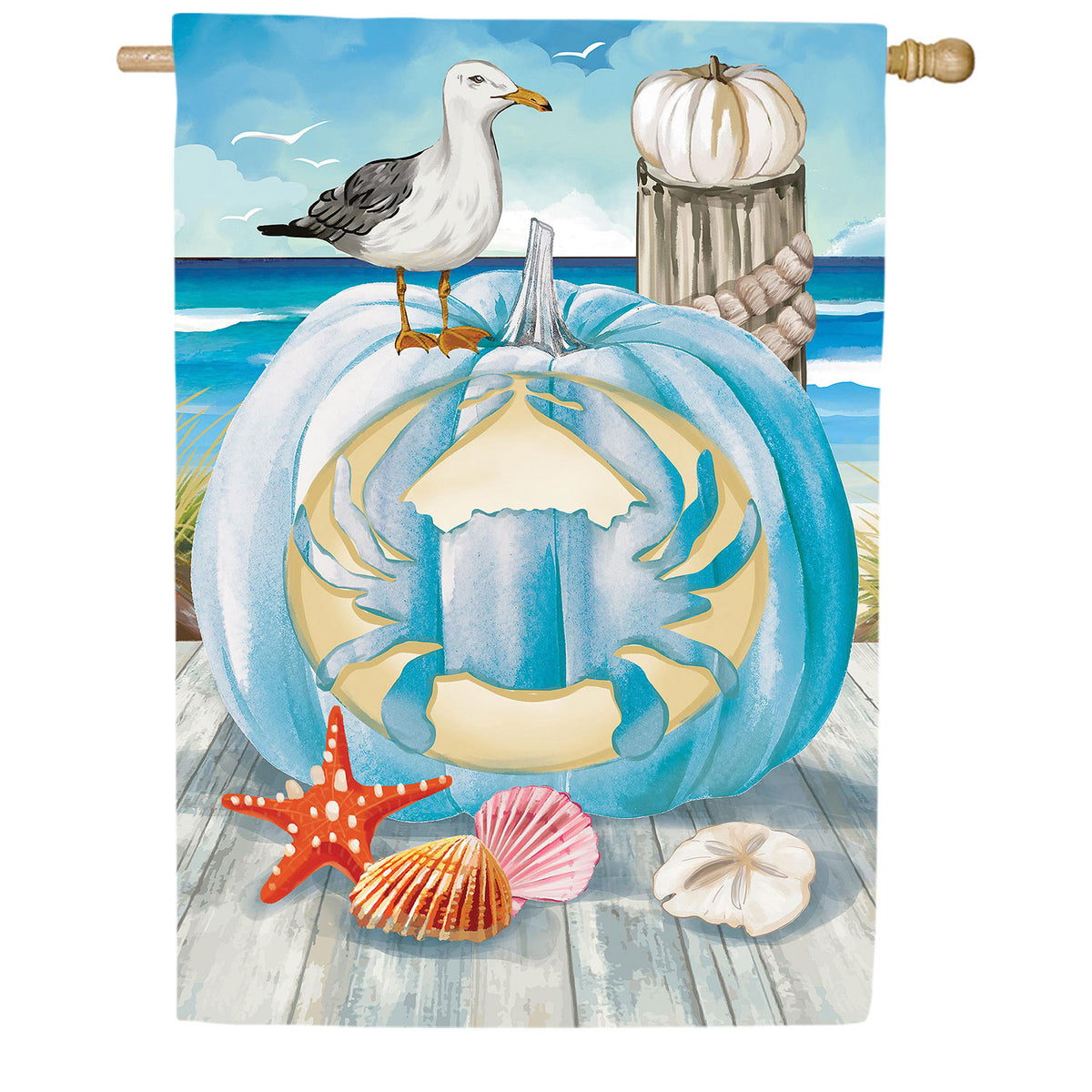 Crab O' Lantern Double Sided Suede House Flag
