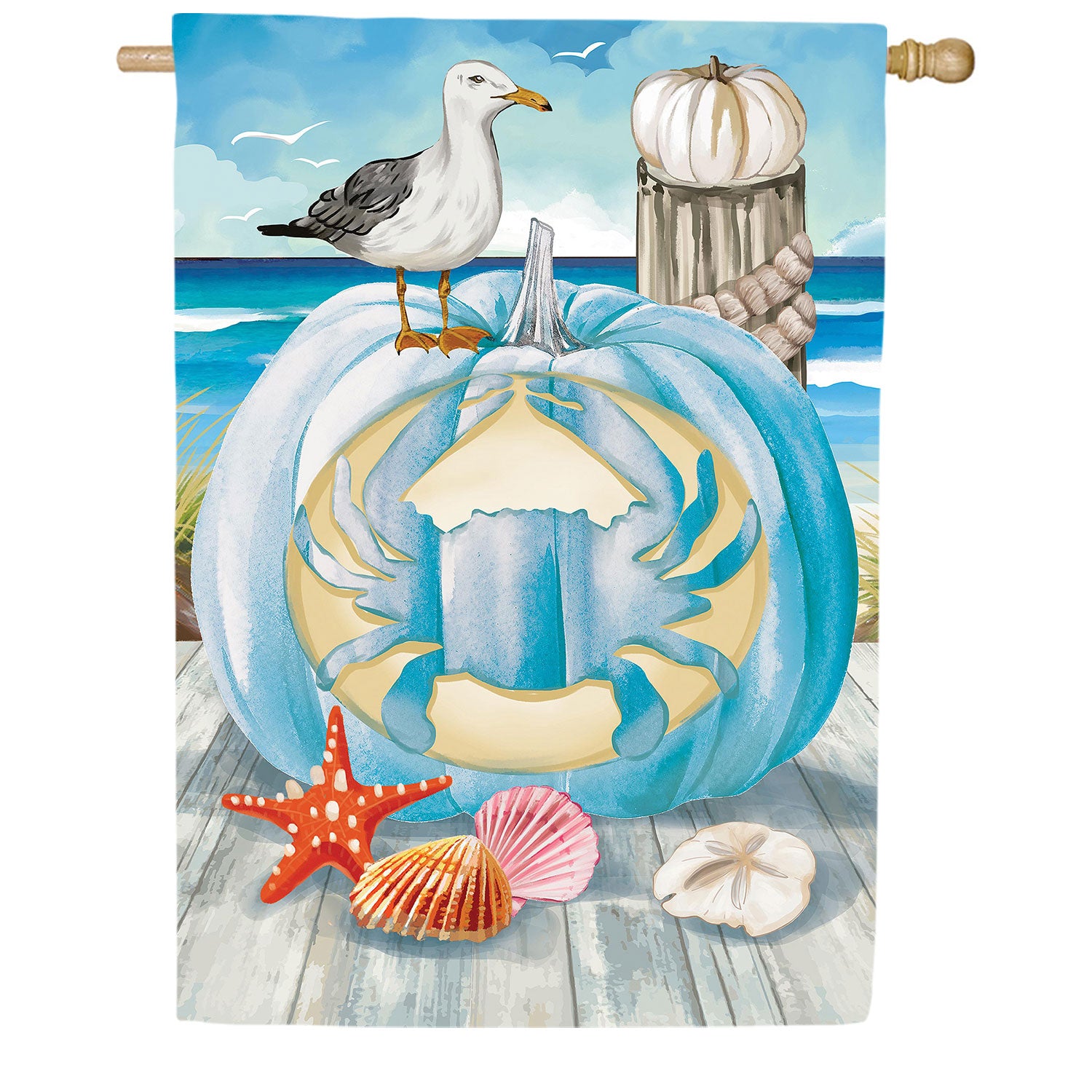 Crab O' Lantern Double Sided Suede House Flag