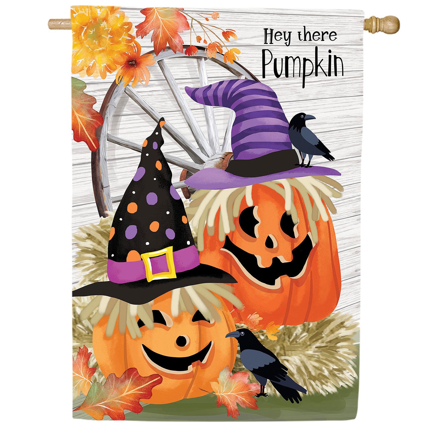 Couple Of Jacks Pumpkin Double Sided Suede House Flag