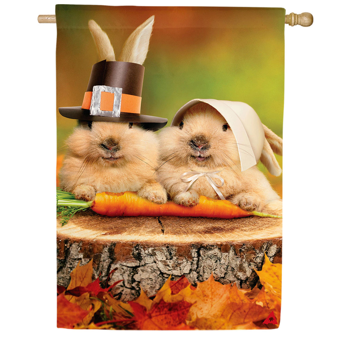 Bunny Pilgrims Double Sided Suede House Flag