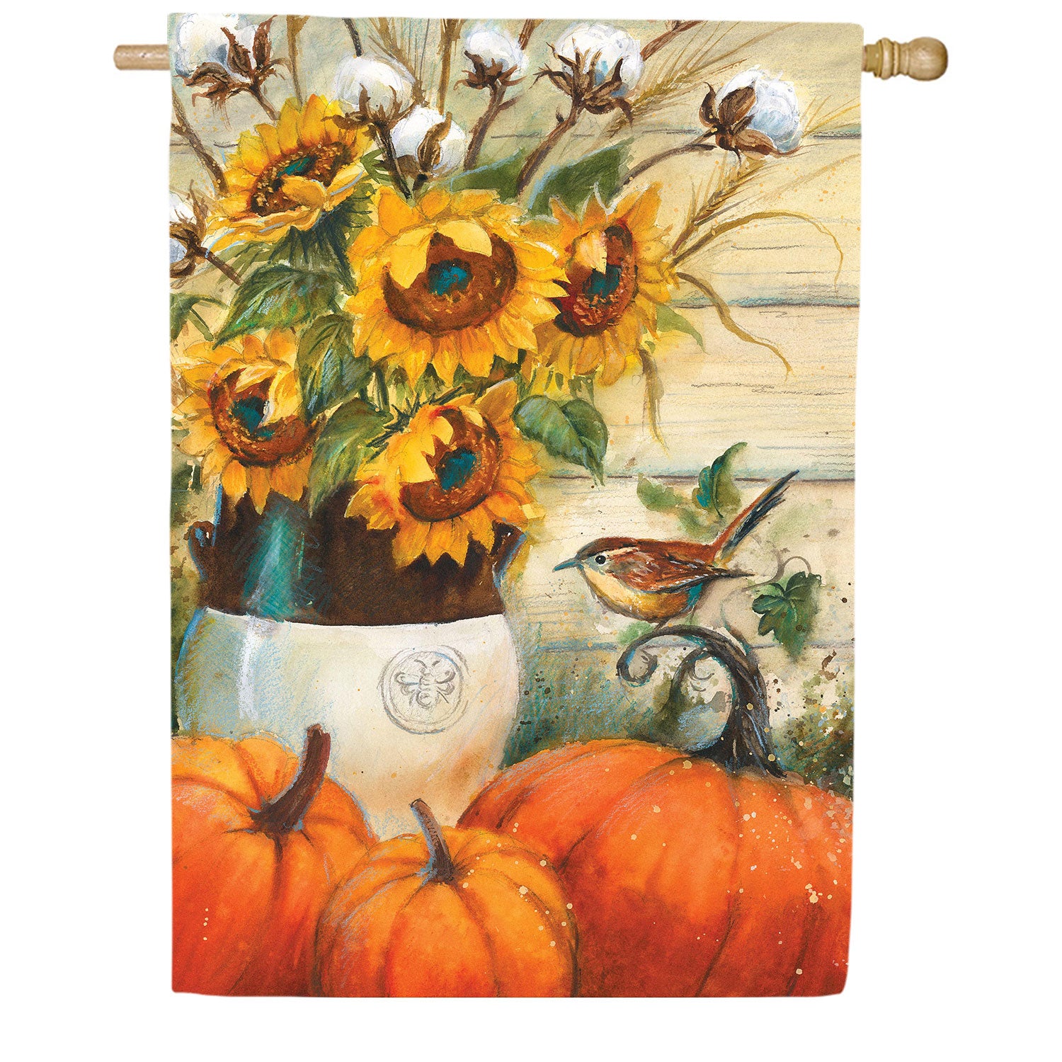 Cotton & Sunflowers Double Sided Suede House Flag