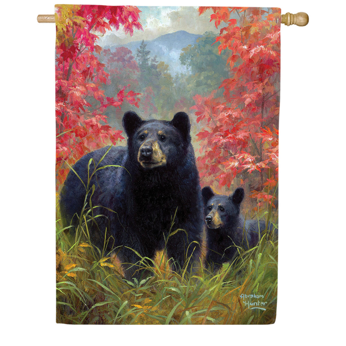 Berry Hunting Double Sided Suede House Flag