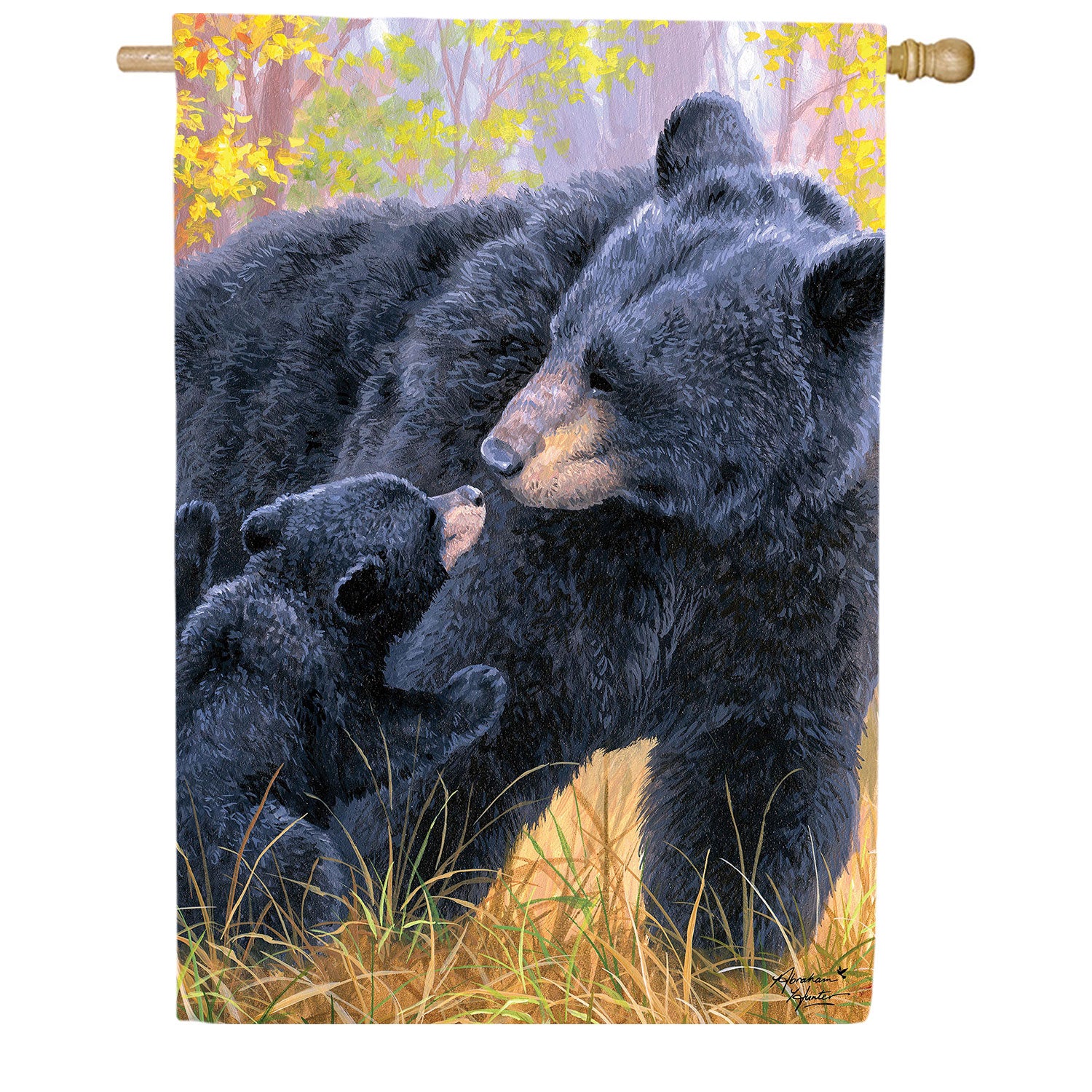 Bear Kisses Double Sided Suede House Flag