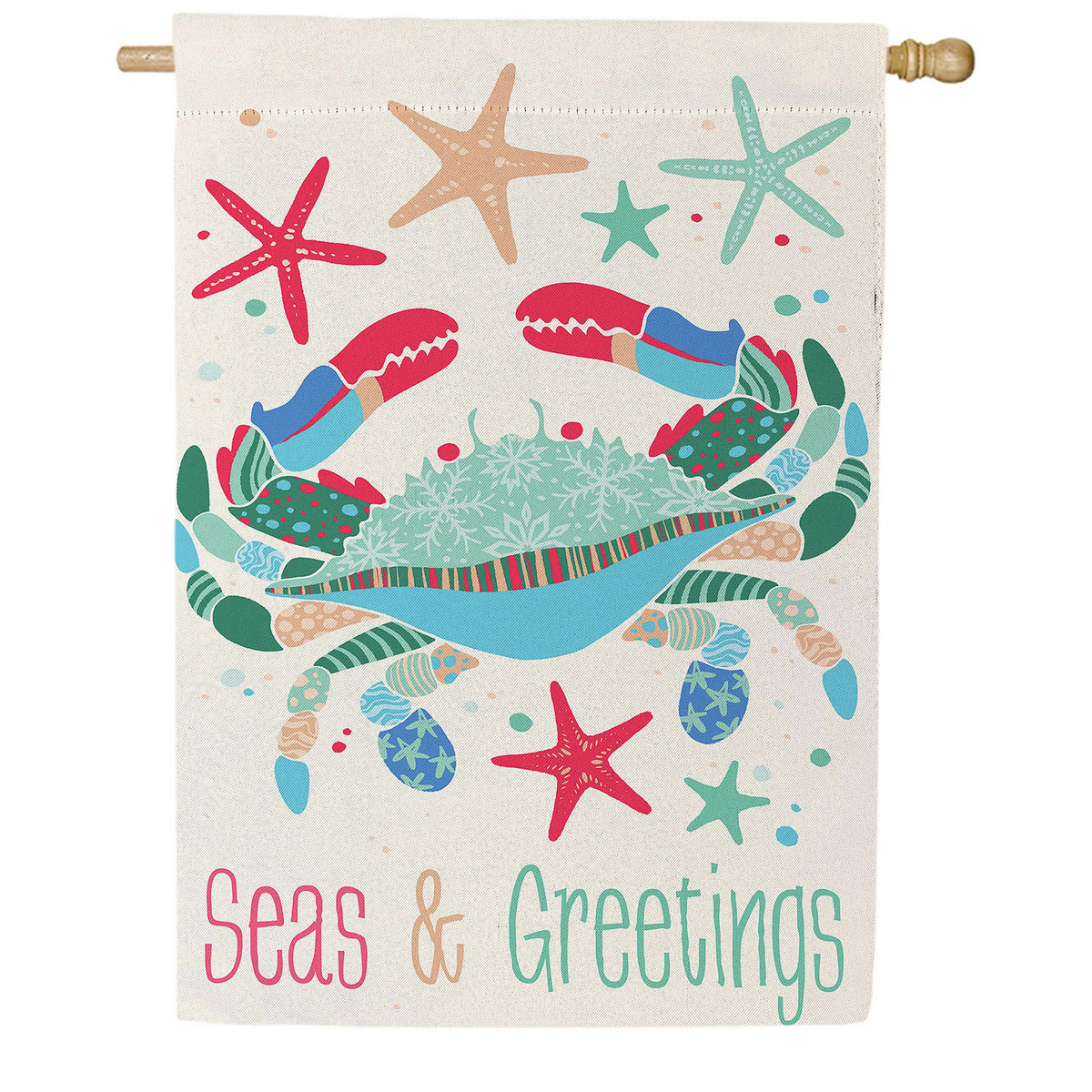 Seas & Greetings Double Sided Suede House Flag