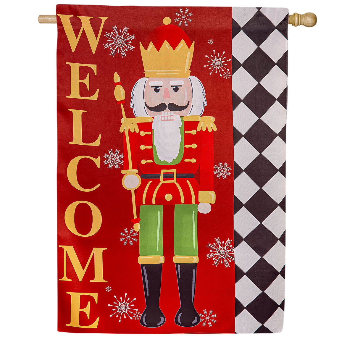 Welcome Nutcracker Double Sided Suede House Flag