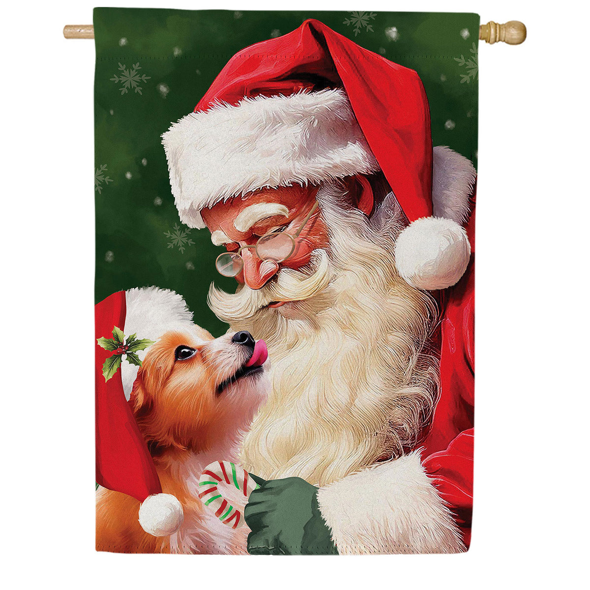 Santa & Olive Double Sided Suede House Flag