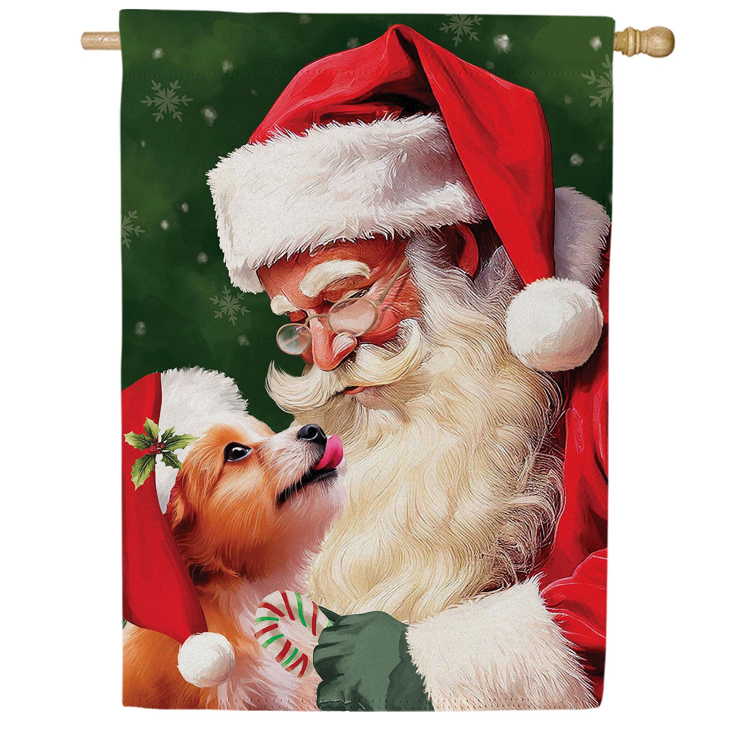Santa & Olive Double Sided Suede House Flag