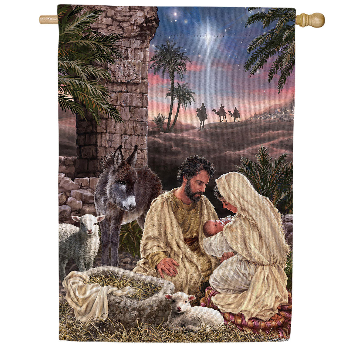Brilliant Nativity Double Sided Suede House Flag