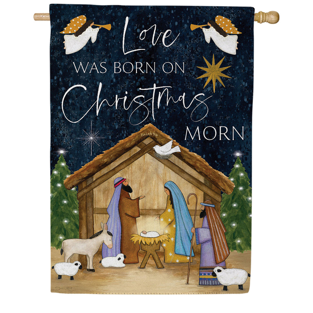 Love Was Born Double Sided Suede House Flag