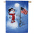 Evergreen Patriotic Snowman Double Sided Suede House Flag