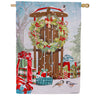 Christmas Sled Double Sided Suede House Flag