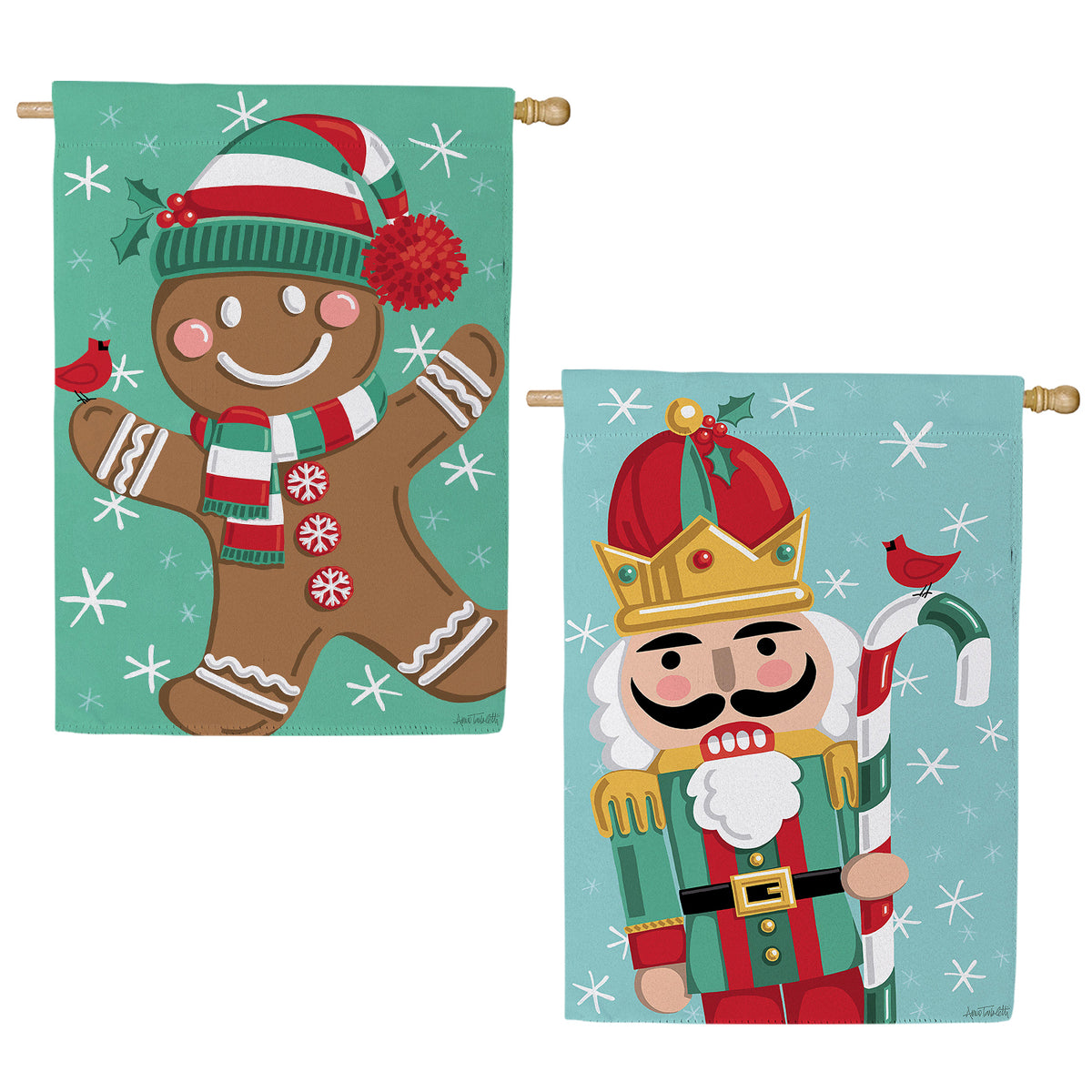 Christmas Icons Reversible Double Sided Suede House Flag