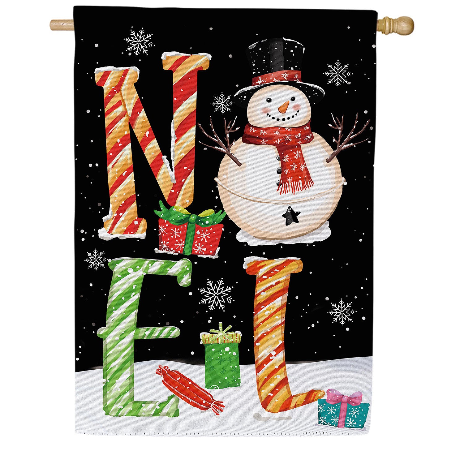 Noel Snowman Double Sided Suede House Flag