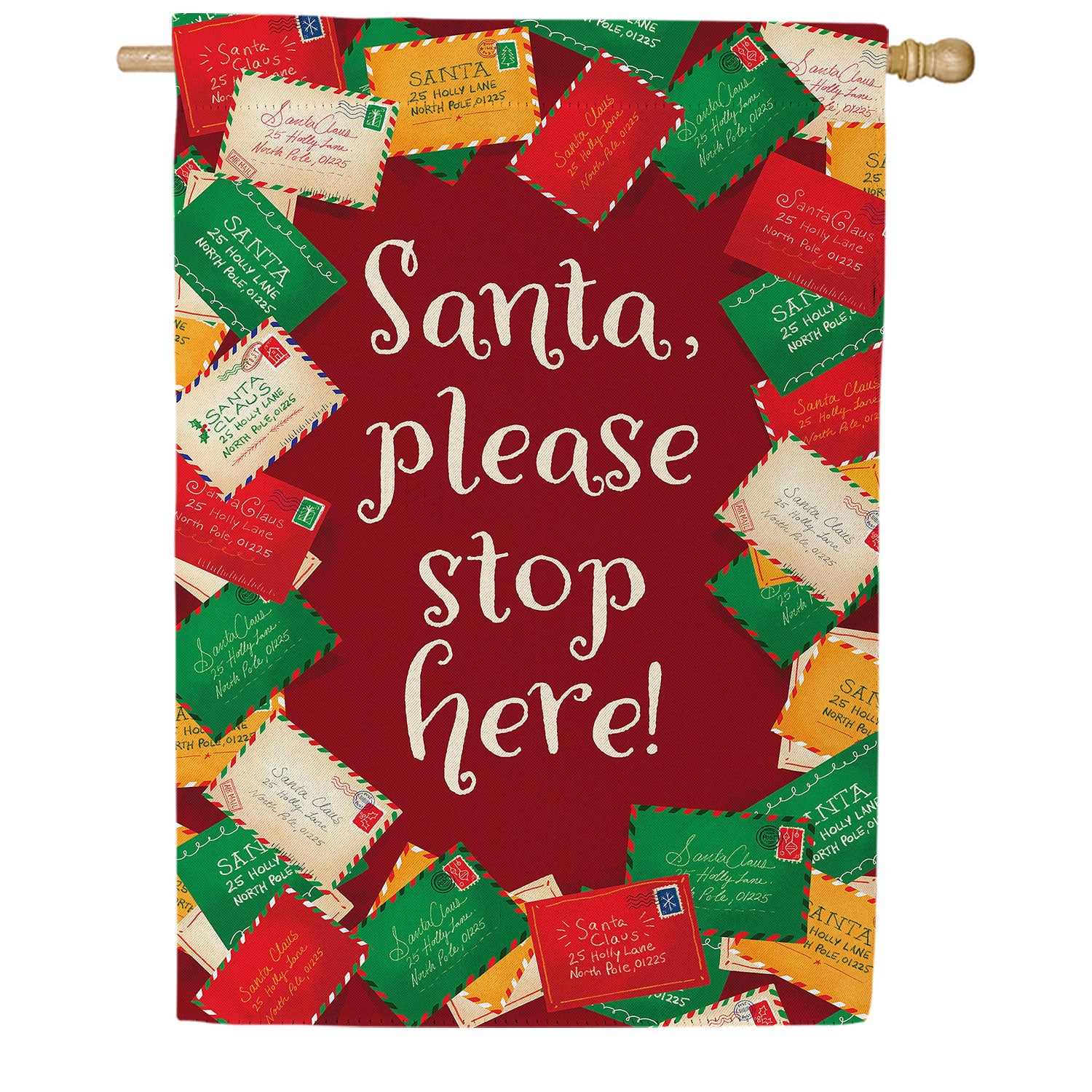 Evergreen Letters To Santa Double Sided Suede House Flag