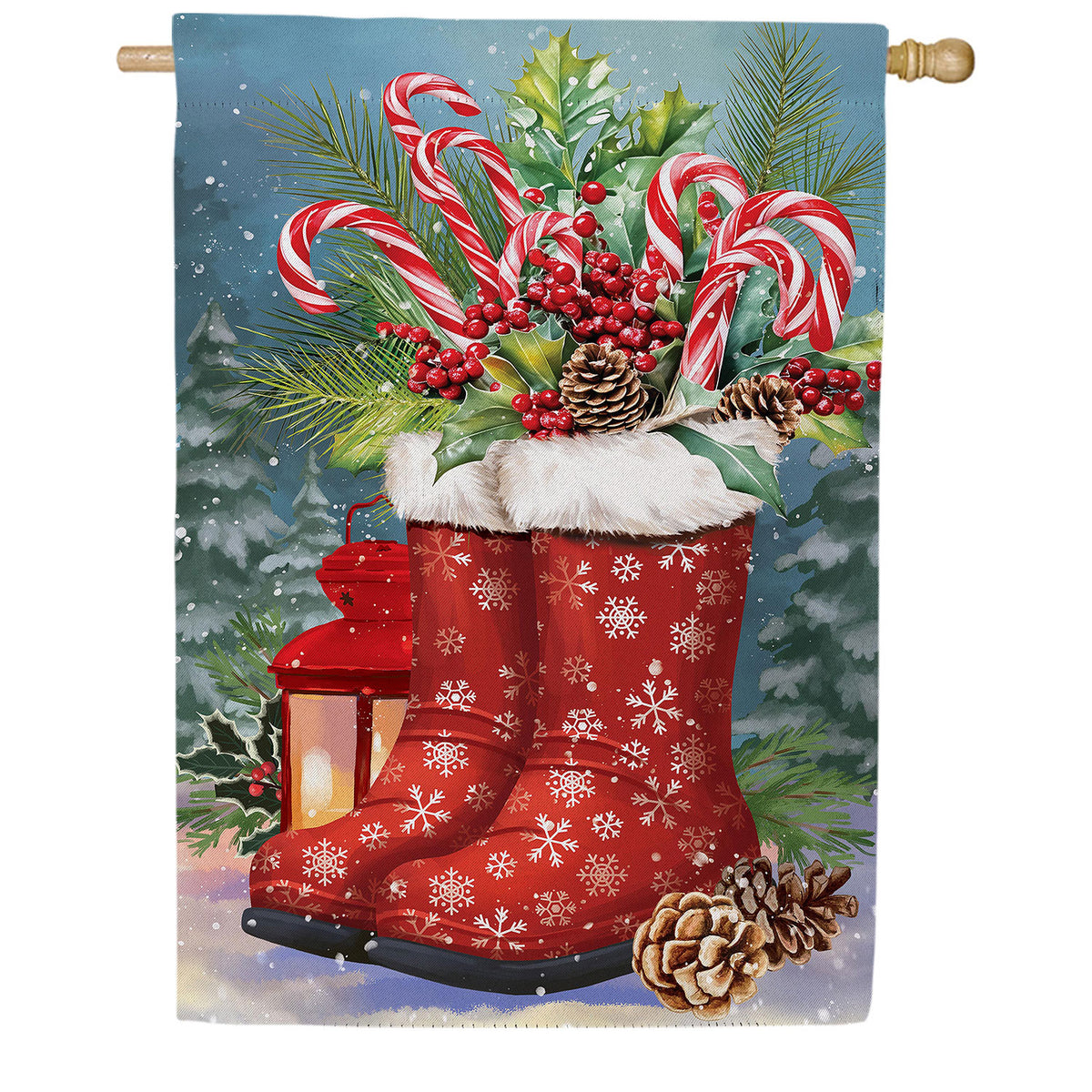 Evergreen Winter Boots Double Sided Suede House Flag