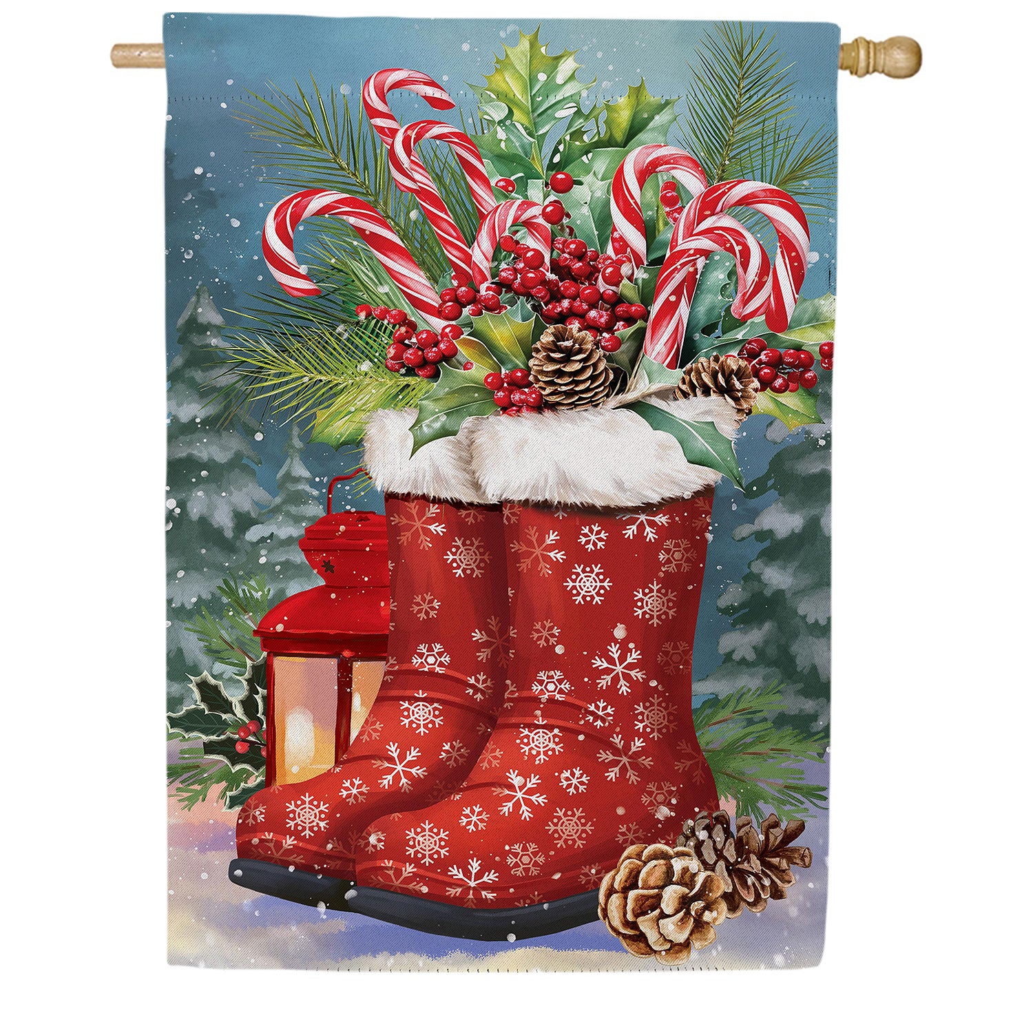 Evergreen Winter Boots Double Sided Suede House Flag