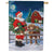 Evergreen Santa & Highland Cow Double Sided Suede House Flag