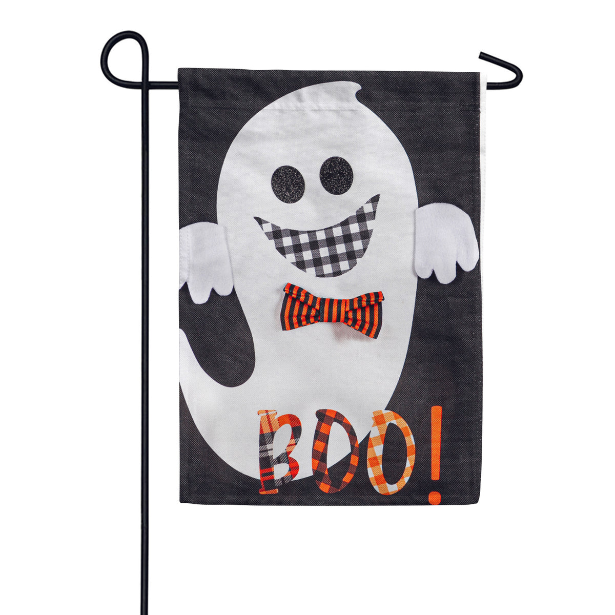 Evergreen Girl and Boy Ghost Reversible Burlap Garden Flag