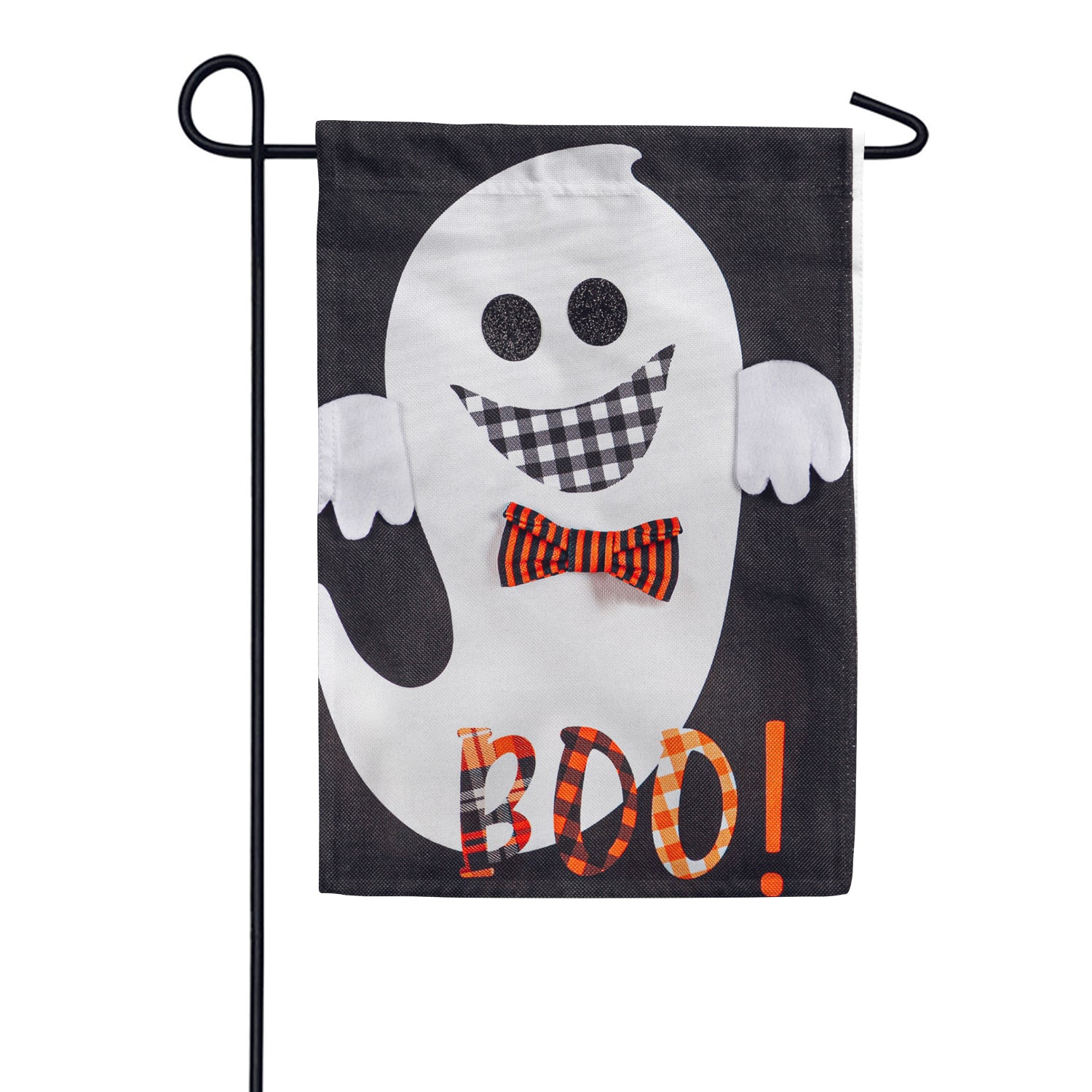 Evergreen Girl and Boy Ghost Reversible Burlap Garden Flag