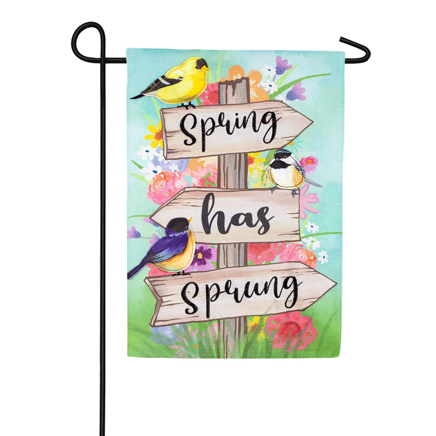 Evergreen Spring Sign Burlap Garden Flag