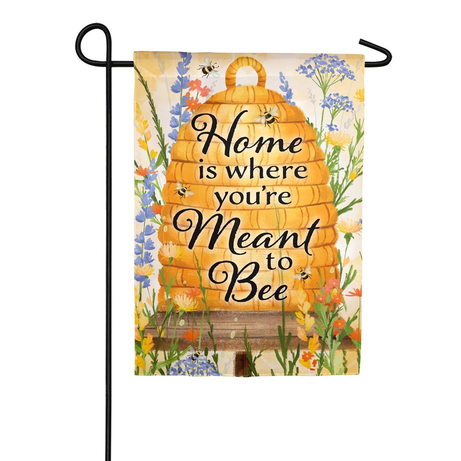 Evergreen Home is Where You Are Meant To Bee Burlap Garden Flag