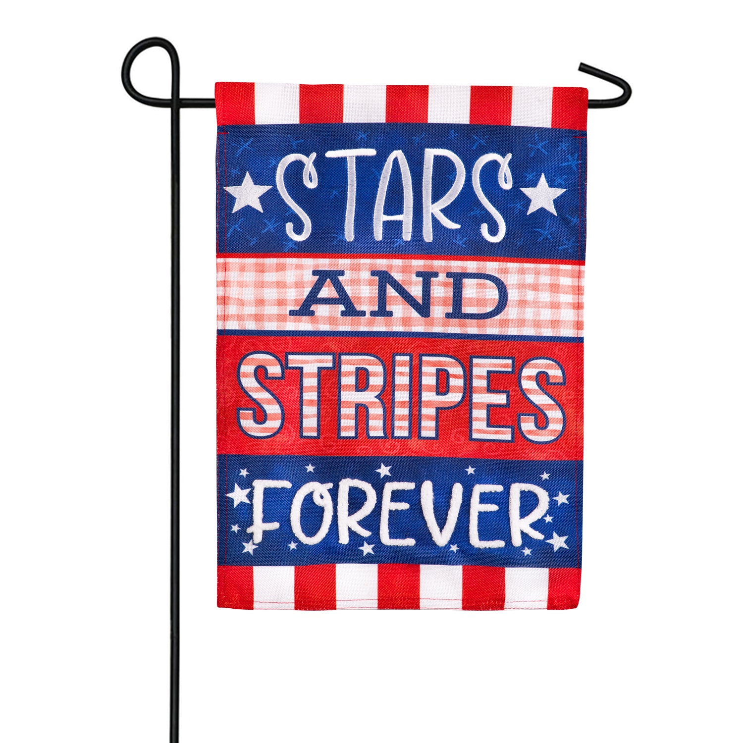 Evergreen Stars and Stripes Forever Burlap Garden Flag