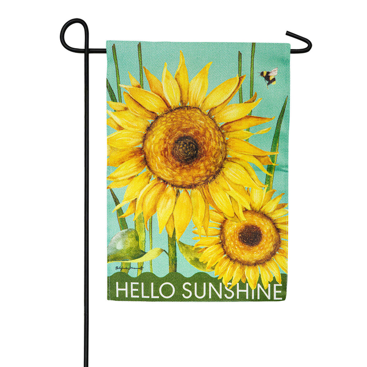 Hello Sunshine Double Sided Burlap Garden Flag