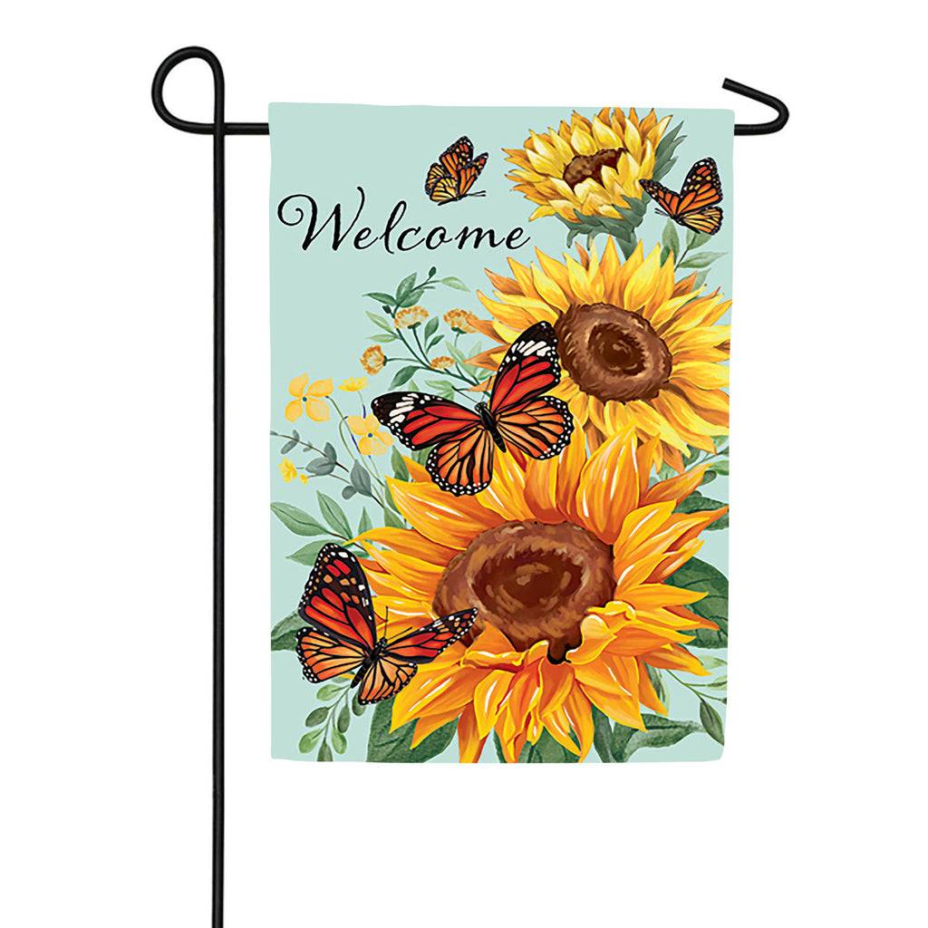 Butterfly Glow Double Sided Burlap Garden Flag