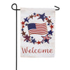Americana Star Wreath Double Sided Burlap Garden Flag