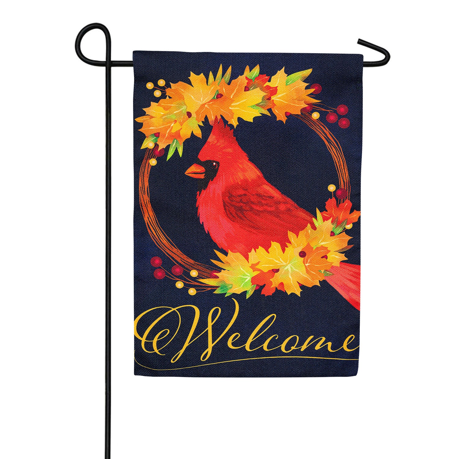 Fall Cardinal Wreath Burlap Garden